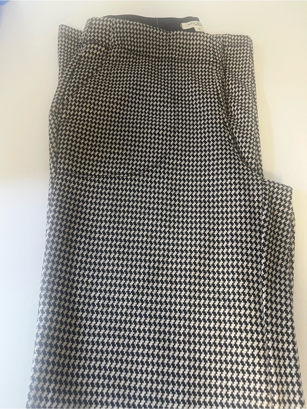 Max Studio Black and White Houndstooth Boot Cut Pants